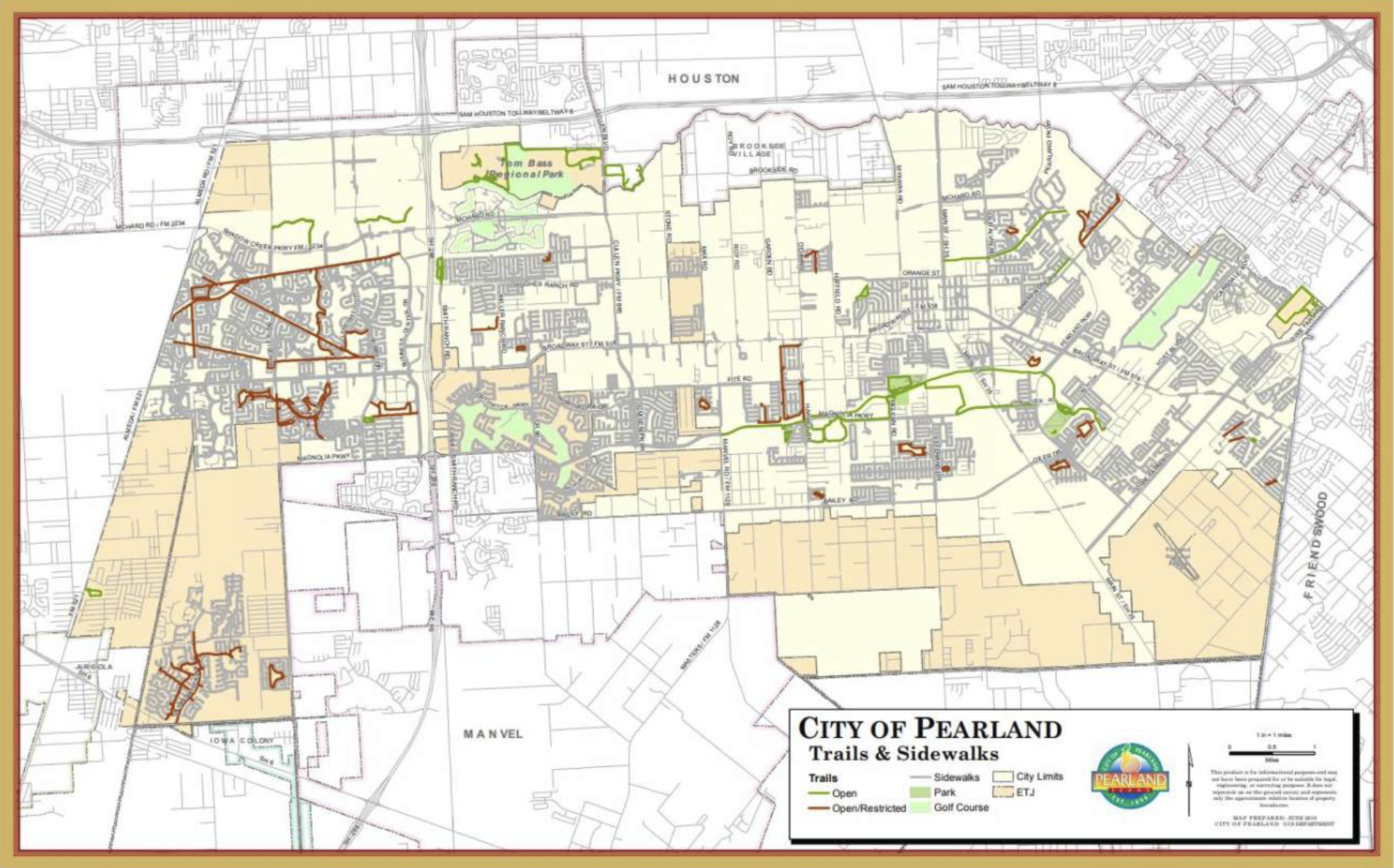 map of trails and sidewalks