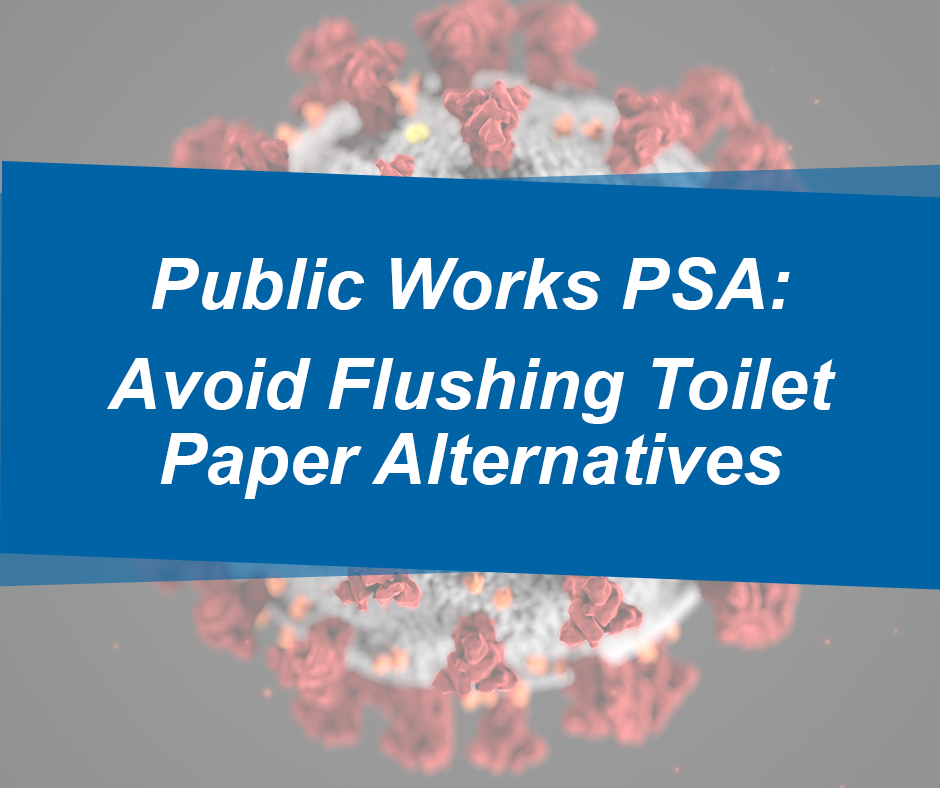 Public Works PSA: Avoid Flushing Toilet Paper Alternatives