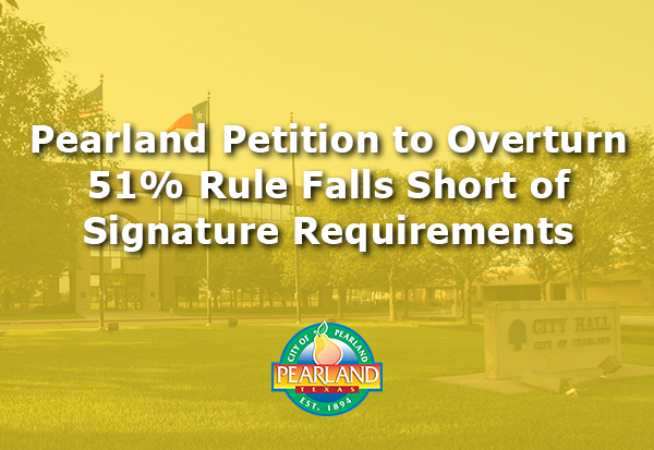 Petition to Overturn 51% Rule Falls Short of Signature Requirements