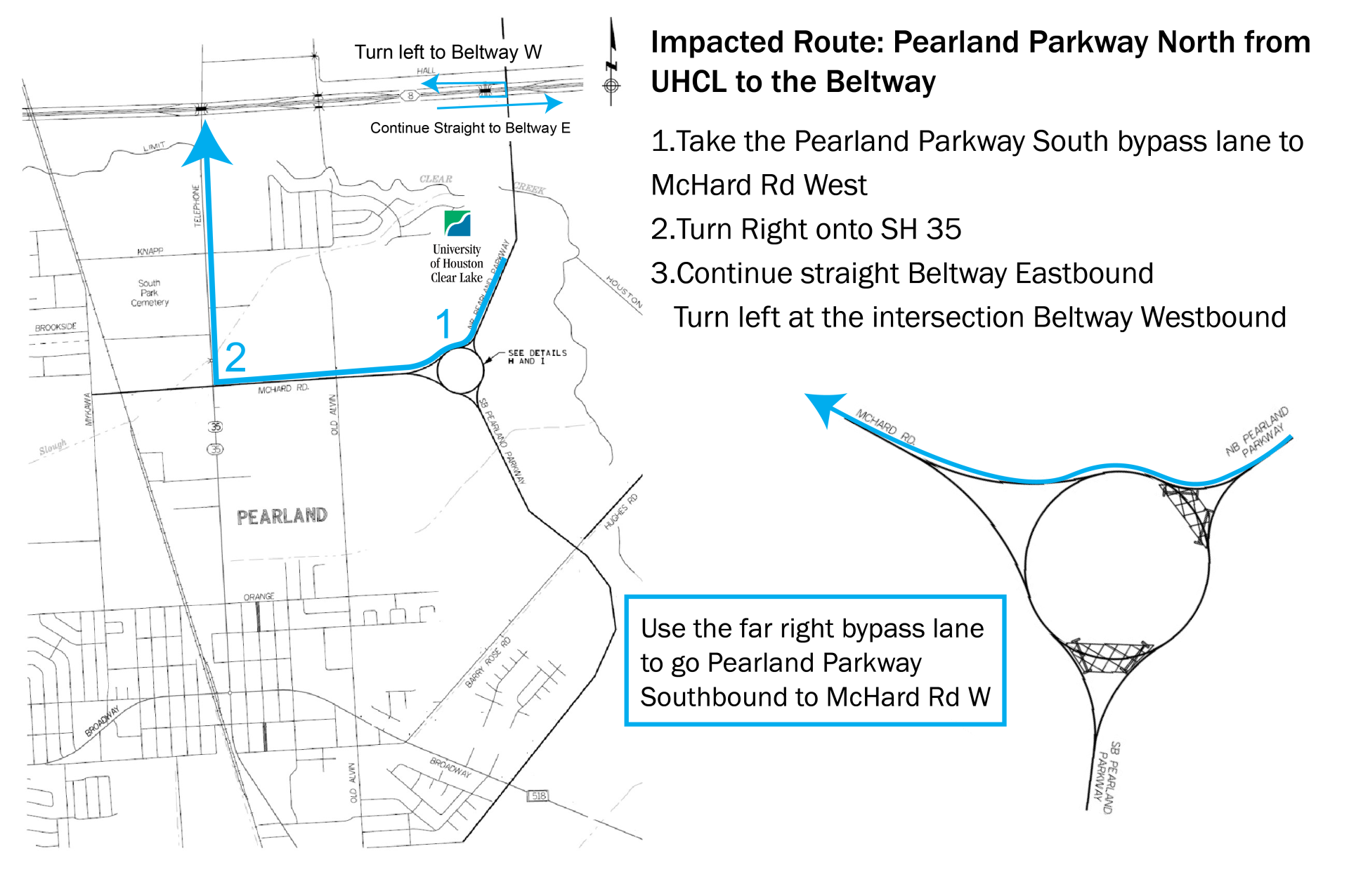 Traffic Circle Alternate Routes_UHCL to Beltway